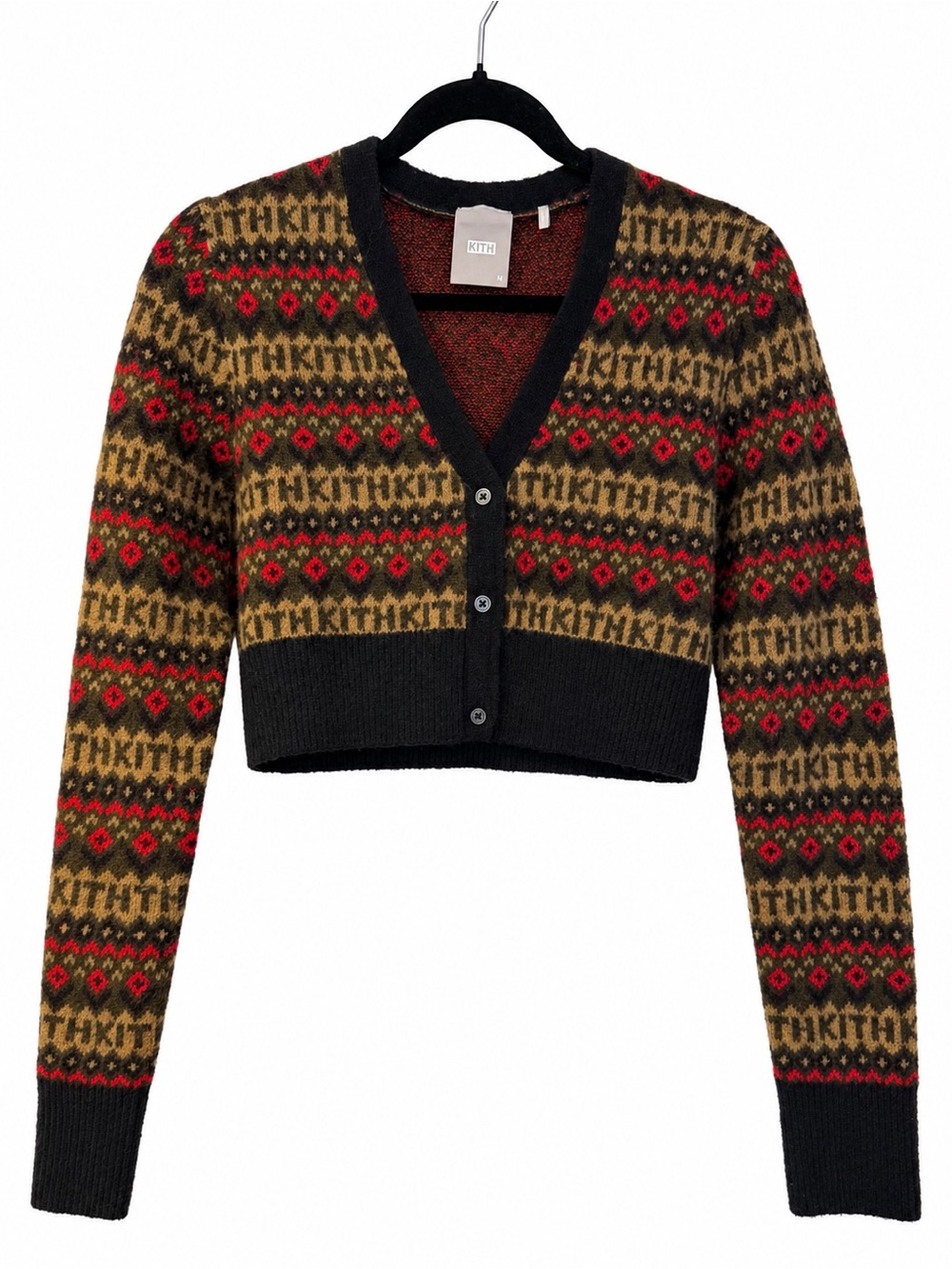 Kith Sydney Cropped Logo Fair Isle Cardigan